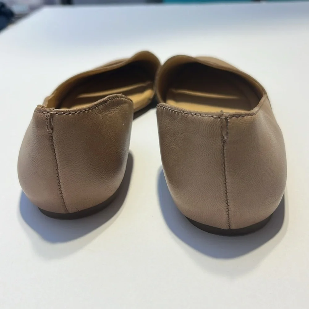 Lucky Brand Womens Ashena Taupe Leather D'Orsay Flats Size 8.5